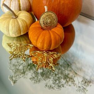 Gold Butterfly Hair Clip Set